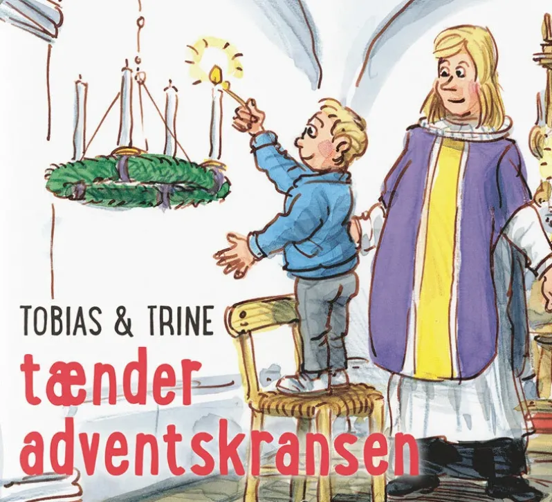 Tobias & Trine tænder adventskransen