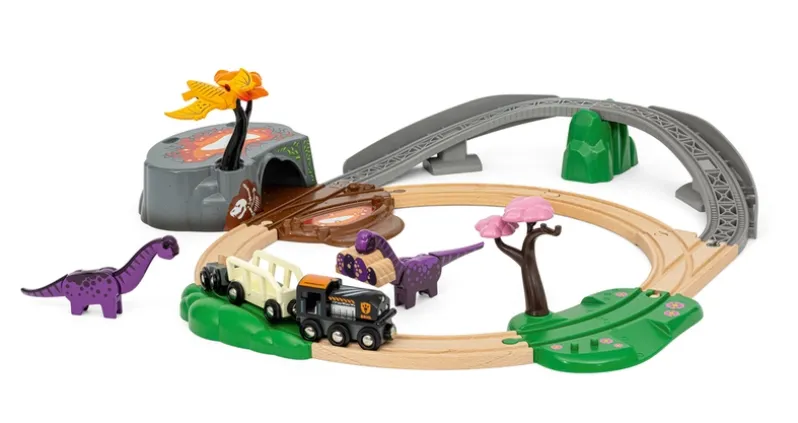 Togbanesæt med dinosaurer