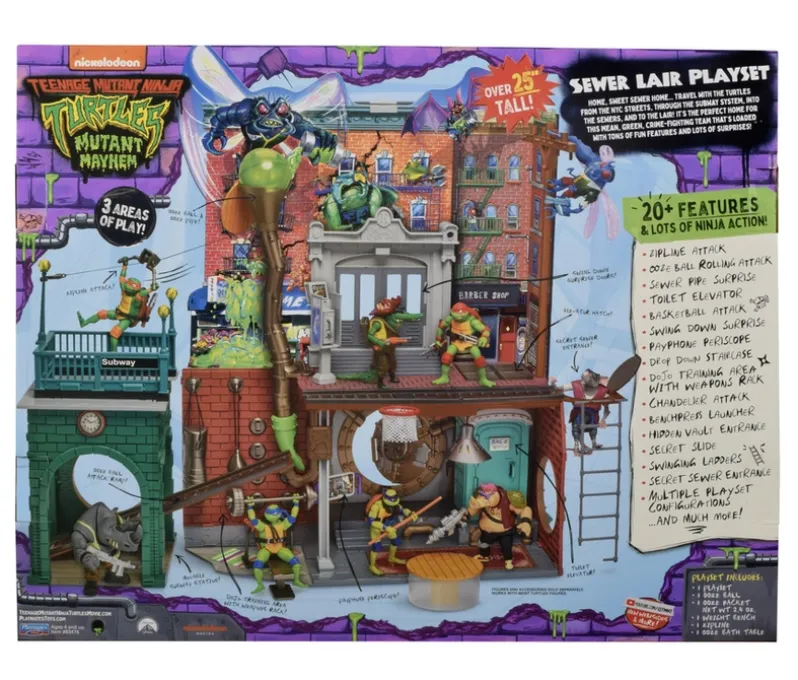 Turtles Mutant Mayhem Large Playset Sewer Lair Dlx