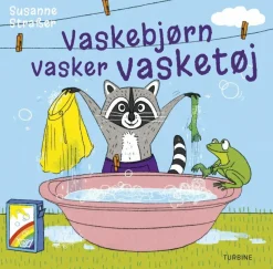 Vaskebjørn vasker vasketøj