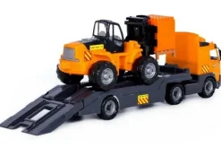 Volvo lastbil med trailer og gaffeltruck