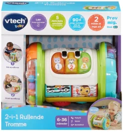 Vtech 2i1 Rullende Tromme – aktivitetslegetøj til børn fra 3-36 mdr.