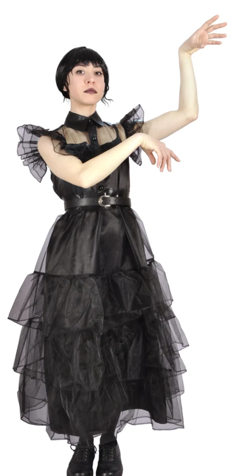Wednesday Addams balkjole kostume str. 152 cm