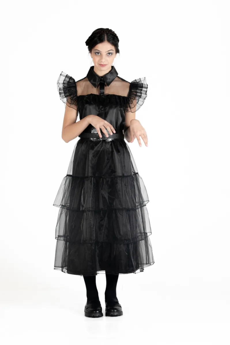 Wednesday Addams balkjole kostume str. 140 cm