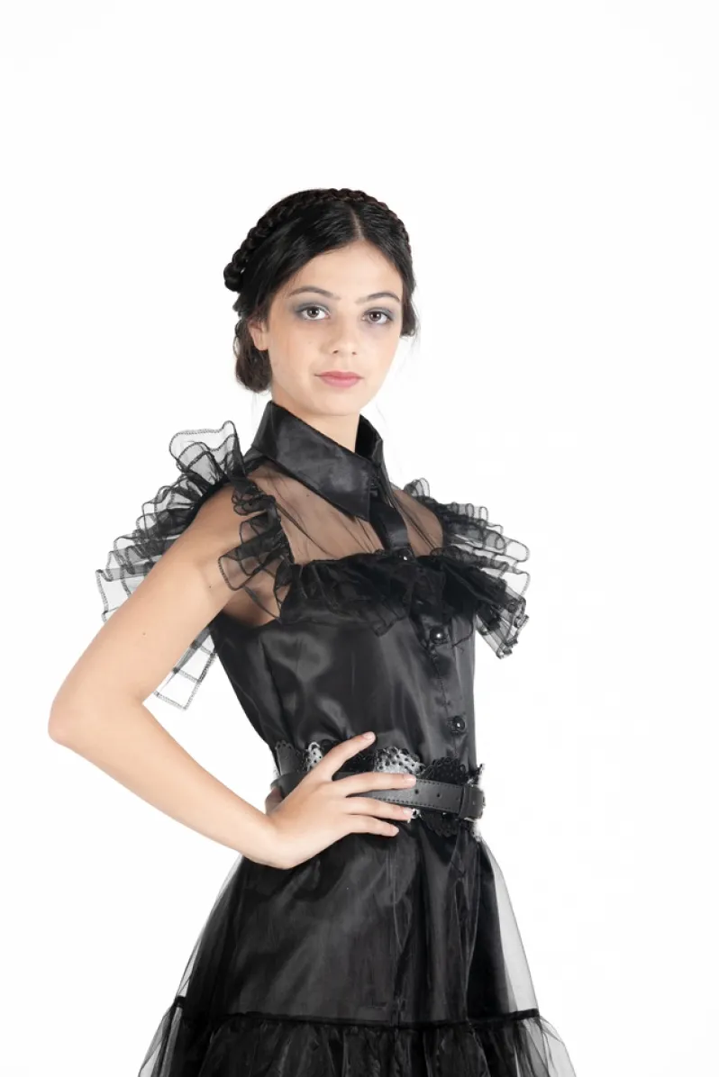Wednesday Addams balkjole kostume str. 140 cm