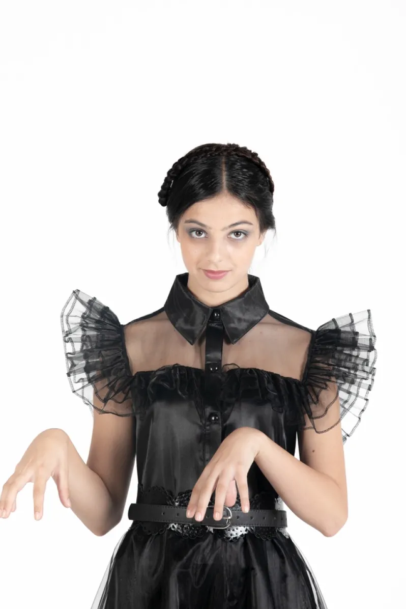 Wednesday Addams balkjole kostume str. 140 cm