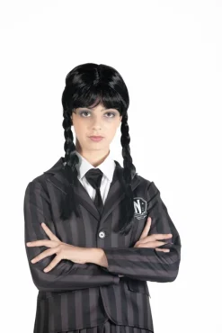 Wednesday Addams nevermore academy kostume med paryk str. 152 cm